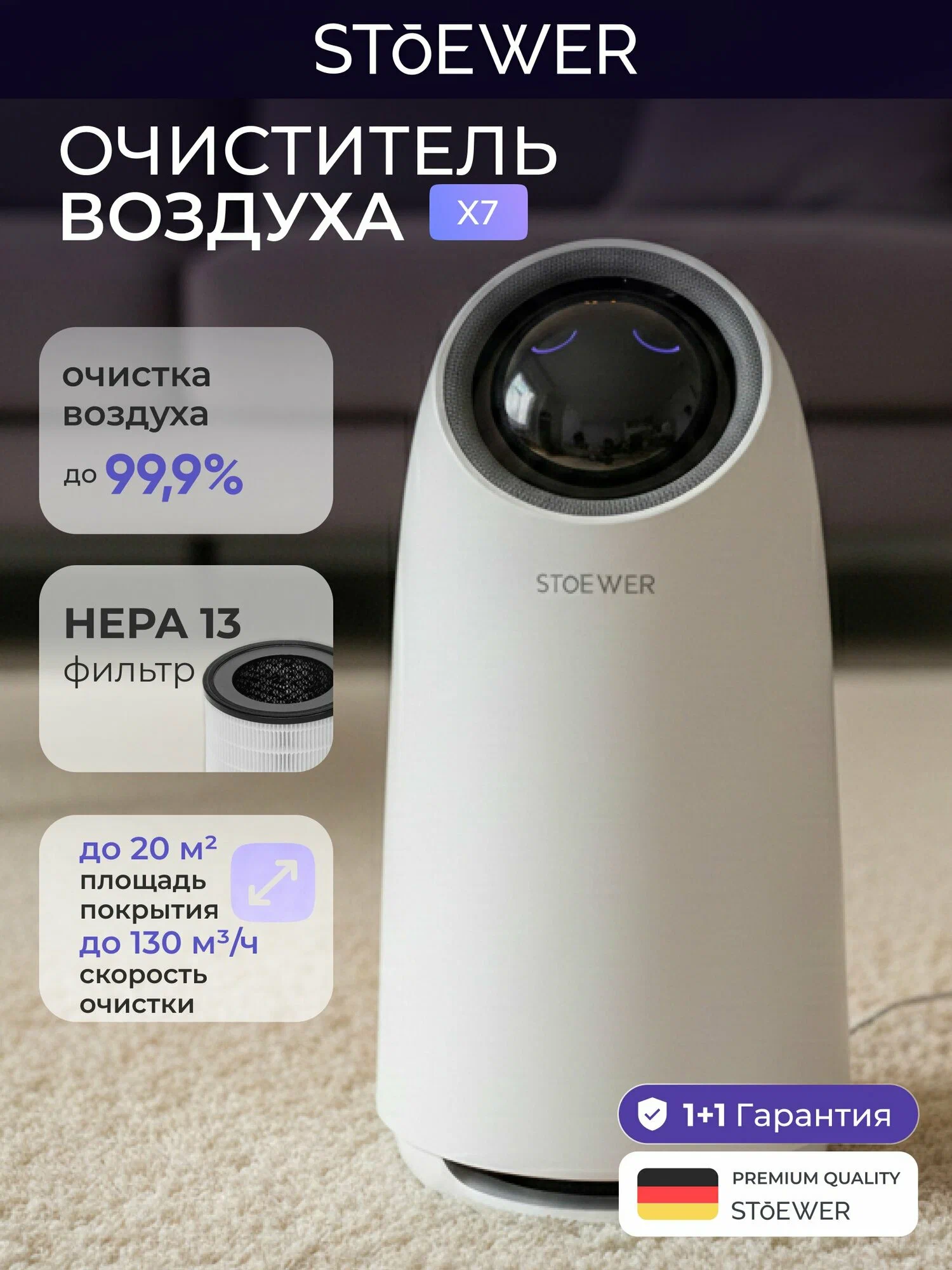 Очиститель воздуха для дома Stoewer Штоер Air Wash X7