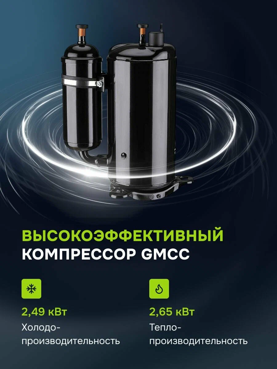 Сплит-система JAC ON/OFF, JWC-09S/JOC-09S, Wi-Fi, скрытый дисплей, 24 м², 9 kBTU