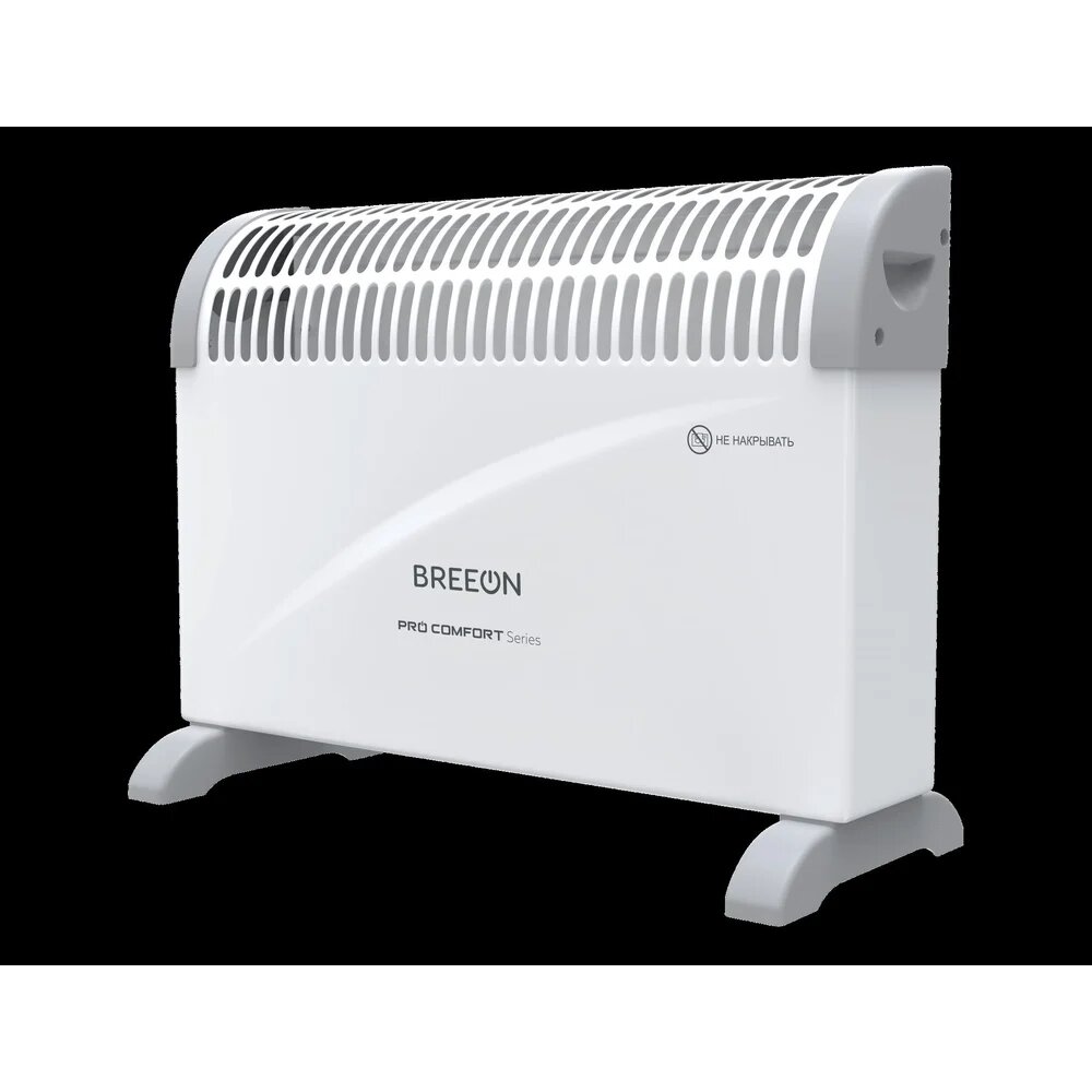 Электрический конвектор BREEON Pro Comfort BHEC-2000 с корпусом из стали, механическим термостатом и защитой