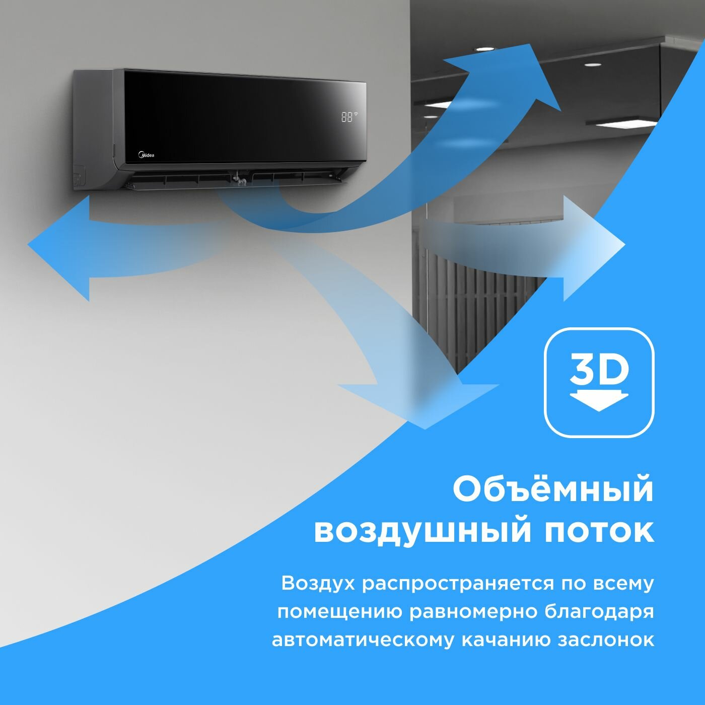 Кондиционер (сплит-система) Midea Persona MSAG4-09HRN8-I до 25 кв. м, охлаждение/нагрев (от -7°C), черный