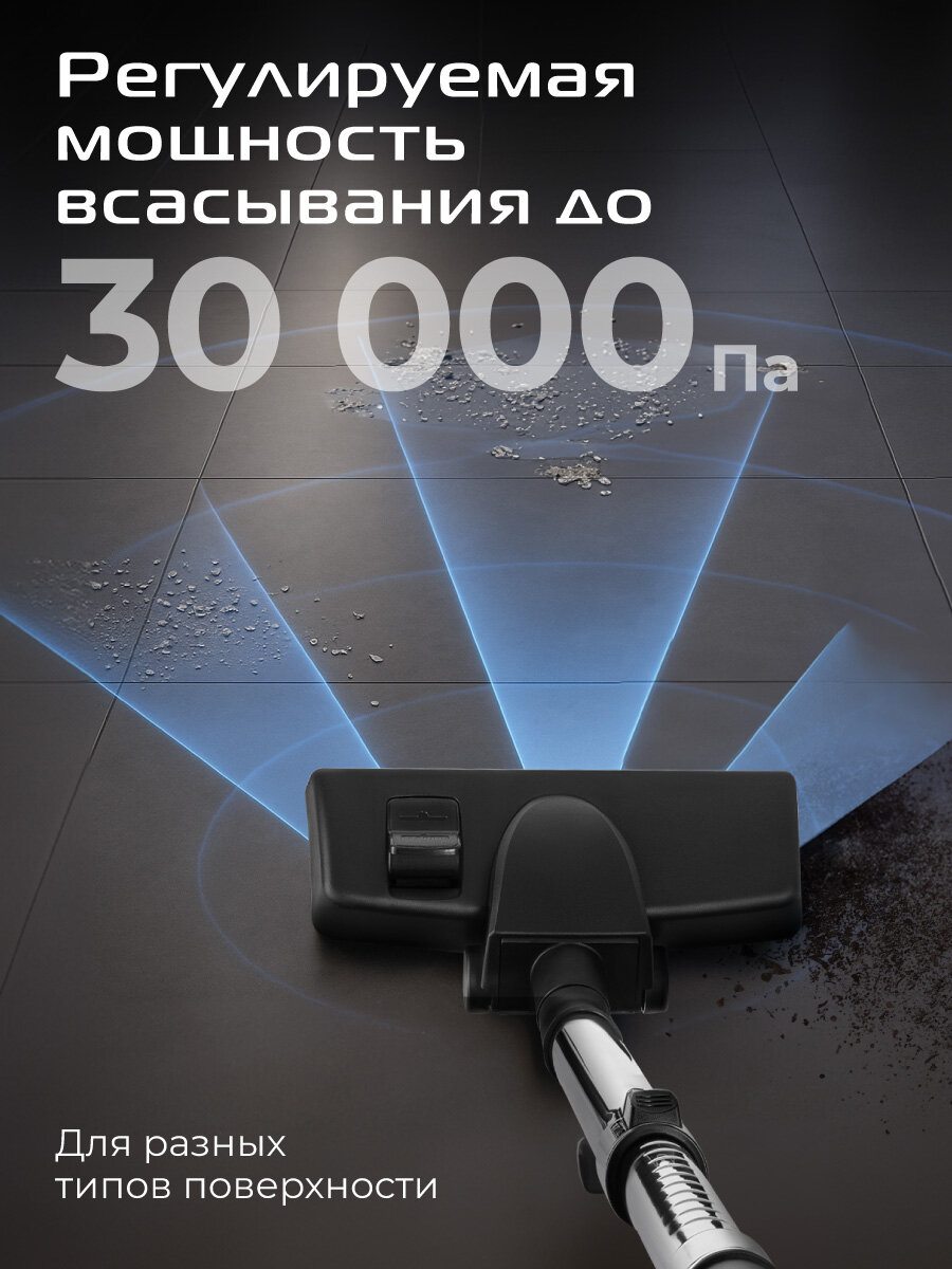 Пылесос RED SOLUTION B350, мощность 2000Вт, сухой, синий/черный