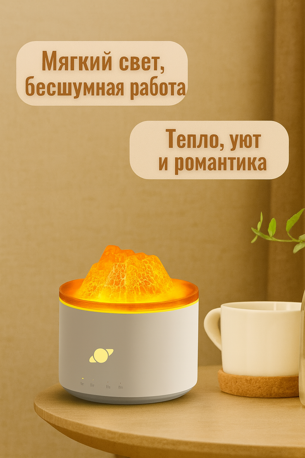 Увлажнитель воздуха, настольный с подсветкой, аромадиффузор, Мини увлажнитель воздуха