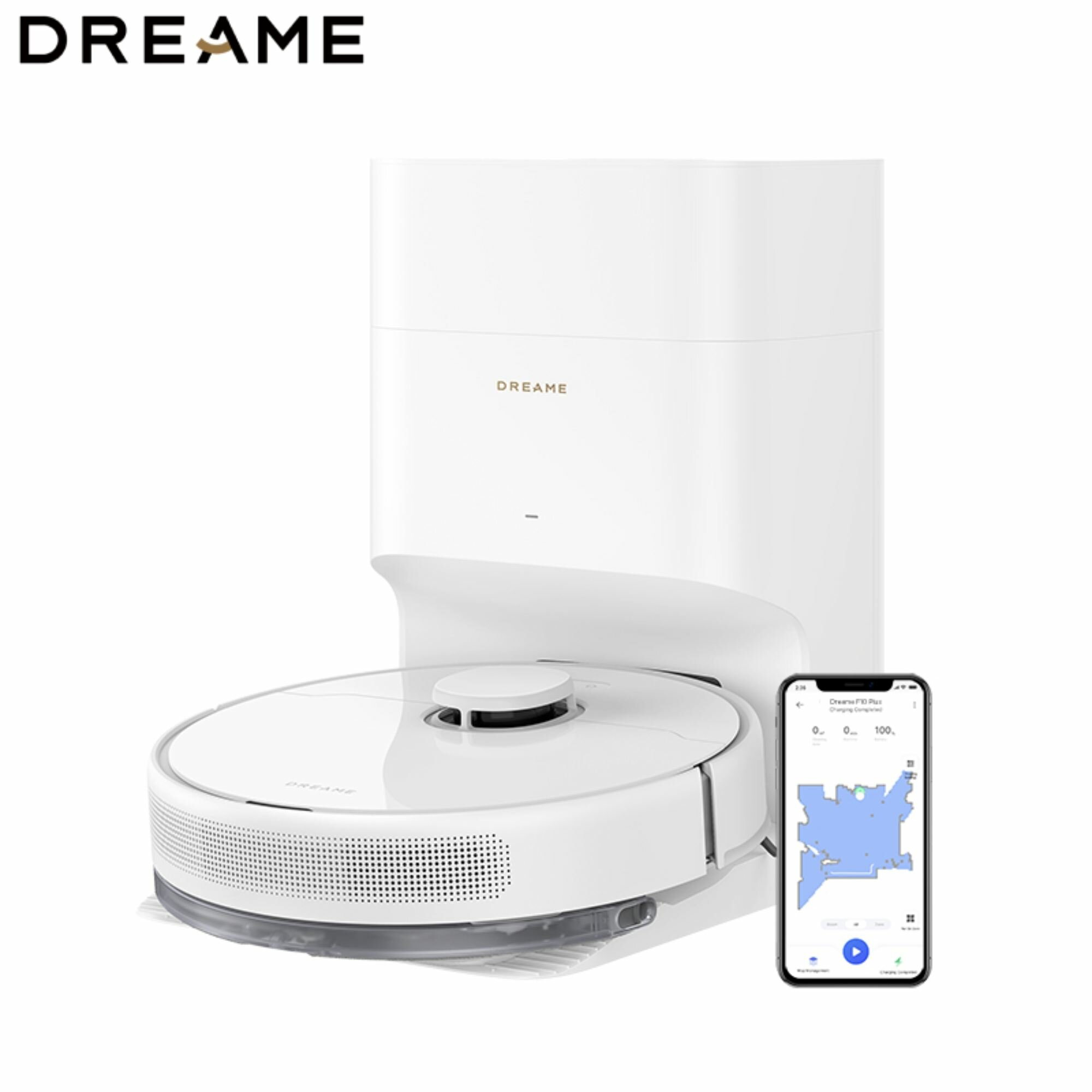 Dreame F10 Plus — робот-пылесос с мощностью всасывания 13 000 Па и аккумулятором 5200 мА·ч