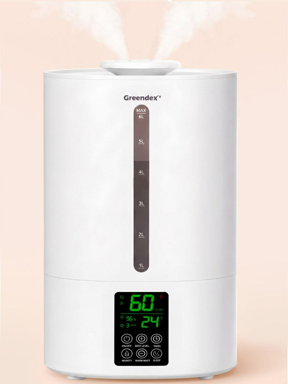 Увлажнитель воздуха Pure White 6L, 6 л, ультразвуковой, белый
