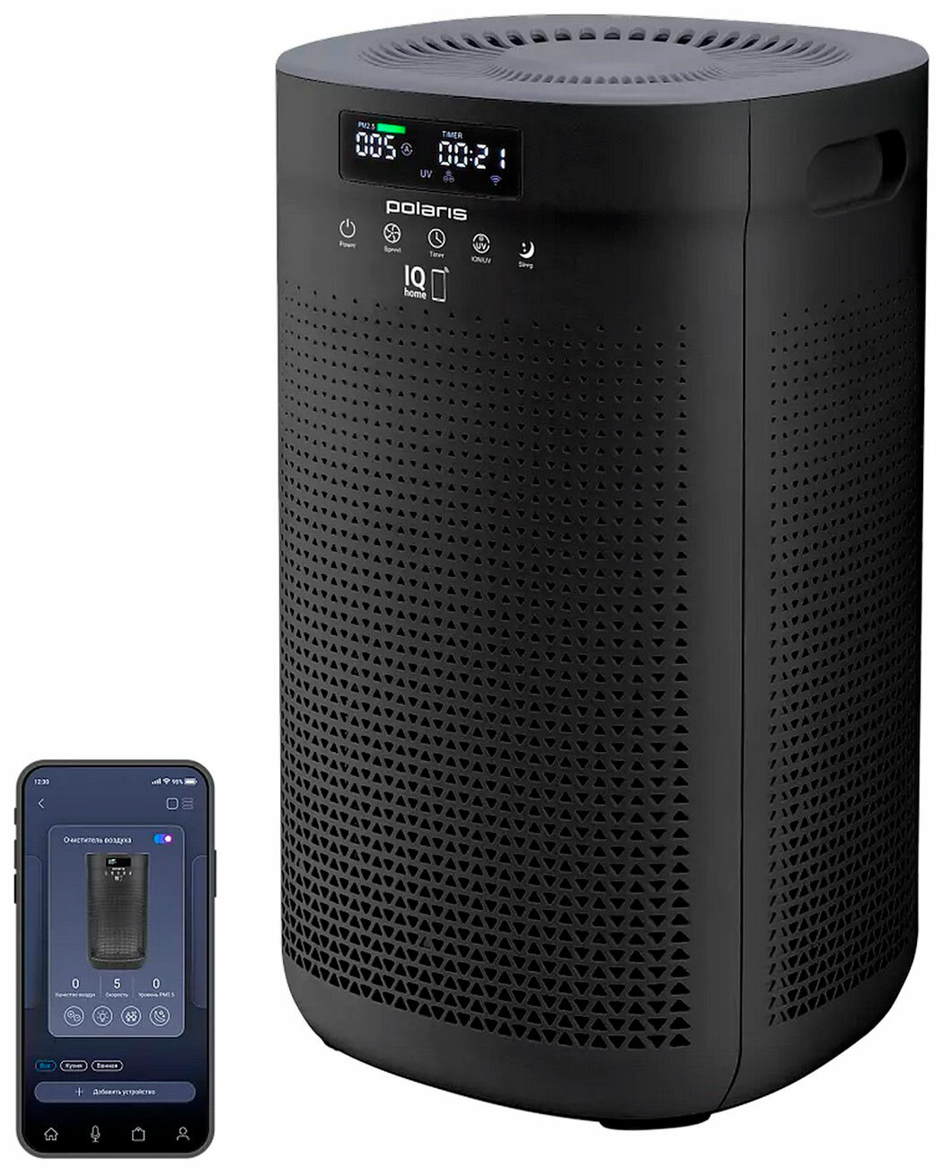 Воздуxоочиститель Polaris PPA 4050 WIFI IQ Home, черный