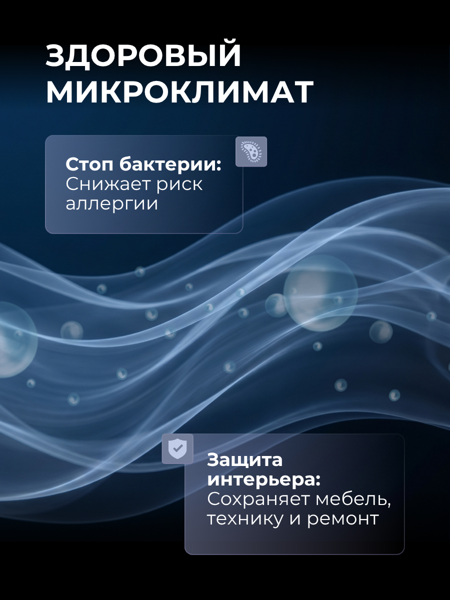 Осушитель воздуха INRIOR Smart Wi-Fi от плесени, ионизатор, зона охвата до 60 м2, 2 л, черный